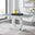 Giovani Grey White Modern High Gloss And Glass Dining Table And 6 Grey Milan Chairs Set