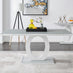 Giovani Rectangular Grey and White High Gloss Glass 6 Seater Large Dining Table