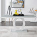 Giovani Rectangular Grey and White High Gloss Glass 6 Seater Large Dining Table