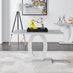 Giovani Rectangular Grey and White High Gloss Glass 4 Seater Dining Table