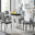 Giovani 4 Grey Dining Table & 4 Grey Milan Black Leg Chairs