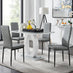 Giovani 4 Grey Dining Table & 4 Grey Milan Black Leg Chairs