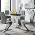 Giovani Grey White Modern High Gloss And Glass Dining Table And 4 Elephant Grey Willow Chairs Set