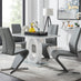 Giovani Grey White Modern High Gloss And Glass Dining Table And 4 Elephant Grey Willow Chairs Set