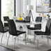 Giovani 6 Grey Dining Table & 6 Black Isco Chairs