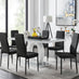 Giovani 6 Grey Dining Table & 6 Black Milan Black Leg Chairs