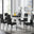 Giovani 6 Grey Dining Table & 6 Black Milan Black Leg Chairs