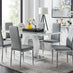 Giovani Grey White Modern High Gloss And Glass Dining Table And 6 Grey Milan Chairs Set