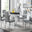 Giovani Grey White Modern High Gloss And Glass Dining Table And 6 Grey Milan Chairs Set
