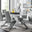 Giovani Grey White Modern High Gloss And Glass Dining Table And 6 Elephant Grey Willow Chairs Set