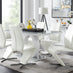 Giovani Grey White Modern High Gloss And Glass Dining Table And 6 White Willow Chairs Set
