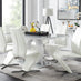 Giovani Grey White Modern High Gloss And Glass Dining Table And 6 White Willow Chairs Set