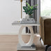 Giovani Square Grey Glass and White High Gloss Side Table