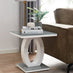 Giovani Square Grey Glass and White High Gloss Side Table