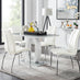 Giovani 4 Grey Dining Table & 4 White Isco Chairs