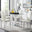 Giovani Grey White Modern High Gloss And Glass Dining Table And 4 White Milan Chairs Set