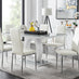 Giovani Grey White Modern High Gloss And Glass Dining Table And 6 White Milan Chairs Set