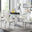 Giovani Grey White Modern High Gloss And Glass Dining Table And 6 White Milan Chairs Set