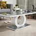 Giovani Rectangular Grey Glass and White High Gloss Coffee Table