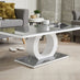 Giovani Rectangular Grey Glass and White High Gloss Coffee Table