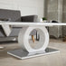 Giovani Rectangular Grey Glass and White High Gloss Coffee Table