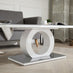 Giovani Rectangular Grey Glass and White High Gloss Coffee Table