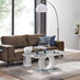 Giovani Grey Glass and White High Gloss Console Table