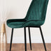 Elina White Marble Effect Round Dining Table & 2 Green Pesaro Black Leg Chairs
