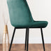Kylo Brown Wood Effect Dining Table & 4 Green Pesaro Black Leg Chairs