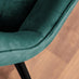 Elina White Marble Effect Round Dining Table & 2 Green Pesaro Black Leg Chairs