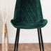 Elina White Marble Effect Round Dining Table & 2 Green Pesaro Black Leg Chairs