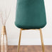 Leonardo 4 Gold Dining Table and 4 Green Pesaro Gold Leg Chairs