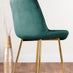 Leonardo 6 Gold Dining Table and 6 Green Pesaro Gold Leg Chairs