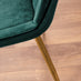 Andria Gold Leg Marble Effect Dining Table and  6 Green Pesaro Gold Leg Chairs