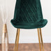 Novara 100cm Gold Round Dining Table and 4 Green Pesaro Gold Leg Chairs
