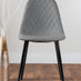 Elina White Marble Effect Round Dining Table & 2 Grey Corona Black Leg Chairs