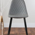 Novara Grey Concrete Effect Black Leg 120cm Round Dining Table & 6 Grey Corona Black Leg Chairs