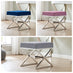 Oxford Modern Grey Velvet And Silver Chrome Stool