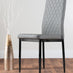 Seattle Glass and Black Leg Square Dining Table & 4 Grey Milan Black Leg Chairs