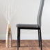 Seattle Glass and Black Leg Square Dining Table & 4 Grey Milan Black Leg Chairs