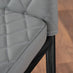 Seattle Glass and Black Leg Square Dining Table & 4 Grey Milan Black Leg Chairs