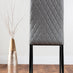 Carson White Marble Effect Dining Table & 6 Grey Milan Black Leg Chairs