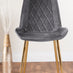 Andria Gold Leg Marble Effect Dining Table and  6 Grey Pesaro Gold Leg Chairs