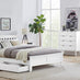 Azure White Solid Pine King Bed Frame
