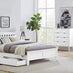 Azure White Solid Pine King Bed Frame + 4 Drawers