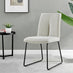 2x Halle Cream Fabric Dining Chairs Black Legs