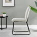 2x Halle Cream Fabric Dining Chairs Black Legs