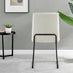 2x Halle Cream Fabric Dining Chairs Black Legs