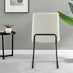 2x Halle Cream Fabric Dining Chairs Black Legs