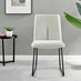 2x Halle Cream Fabric Dining Chairs Black Legs